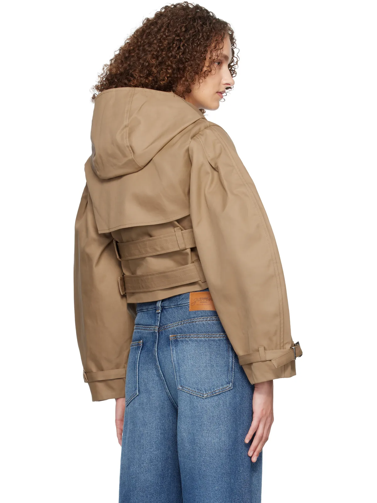Ganni Bonded Cotton ショート トレンチジャケット - 画像3