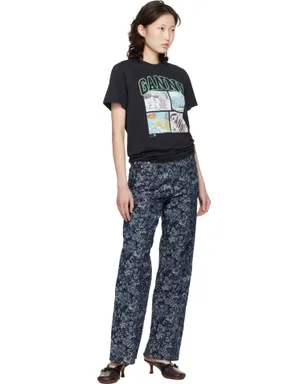 Ganni Basic Bear Comic Teddy コットンジャージ Tシャツ - サムネイル4