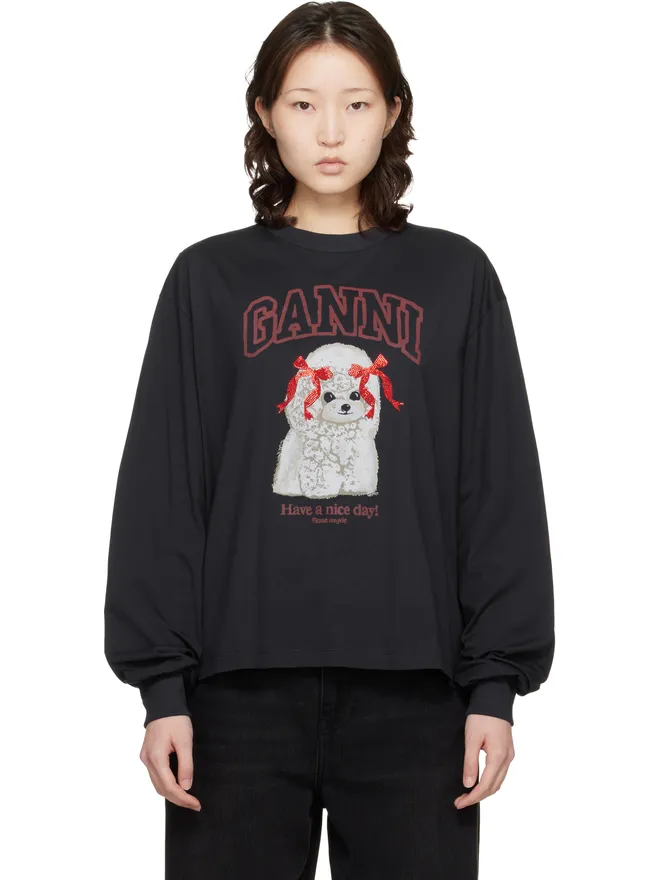 Ganni Ganni Poodle 長袖Tシャツの商品画像