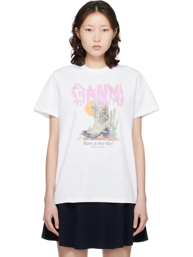 Ganni Ganni Western Boot プリントTシャツの商品画像