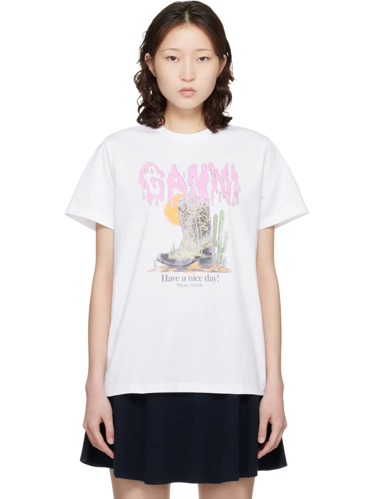 Ganni Western Boot プリントTシャツ - 画像1