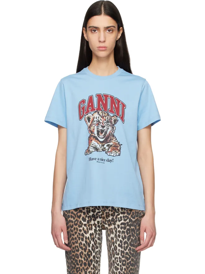 Ganni Ganni Relaxed Jersey Tiger Tシャツの商品画像