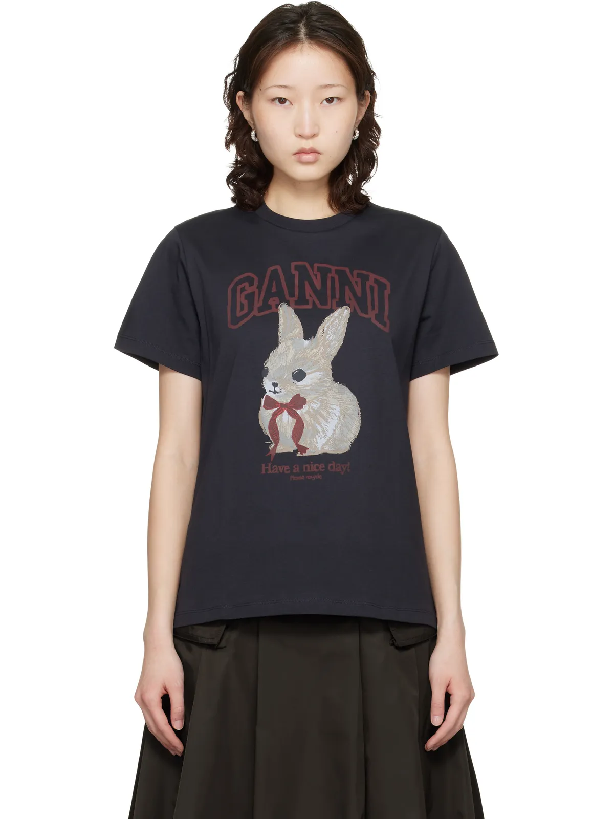 Ganni Bunny Tシャツ - 画像1