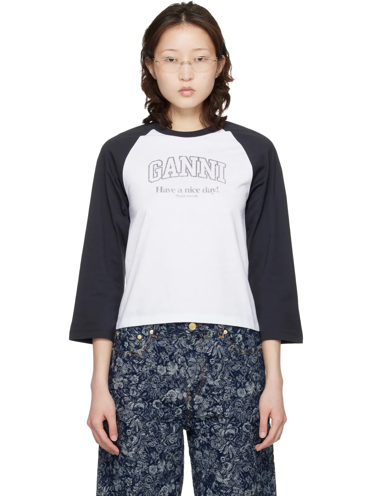 Ganni Basic Jersey Baseball Tシャツ - 画像1