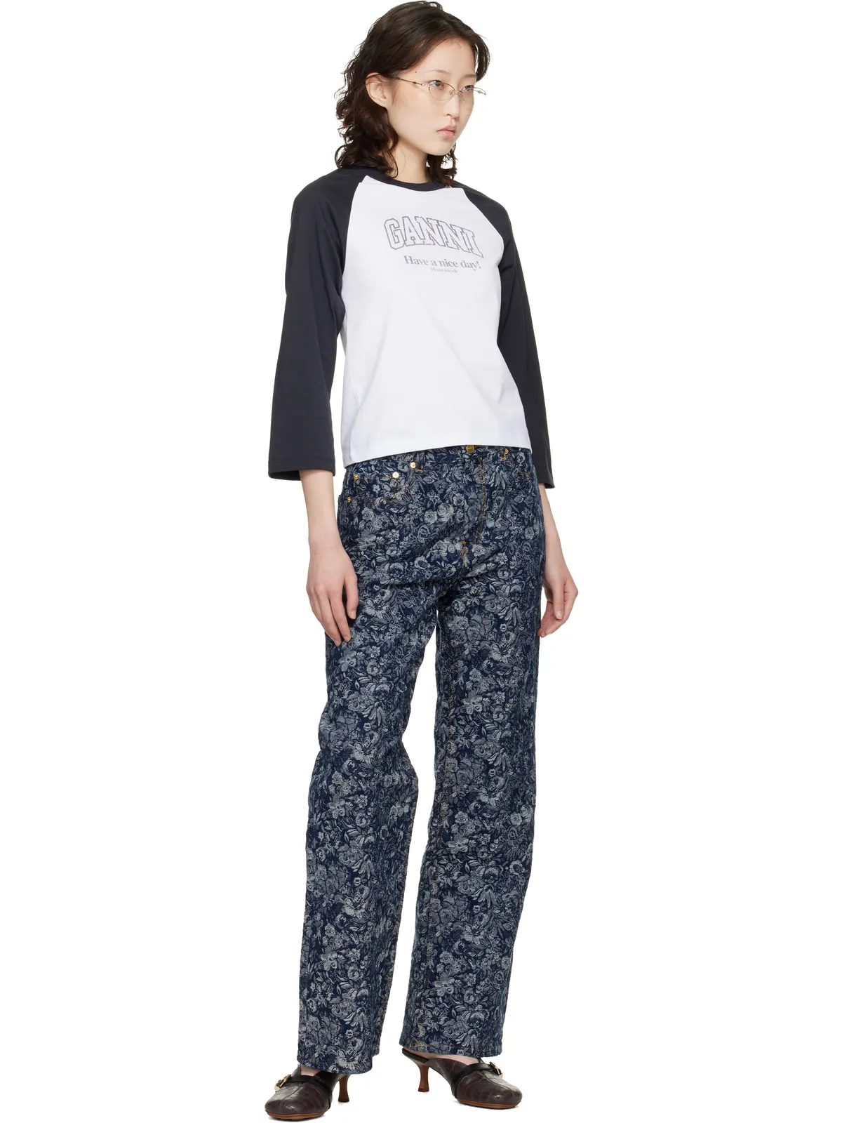 Ganni Basic Jersey Baseball Tシャツ - 画像4