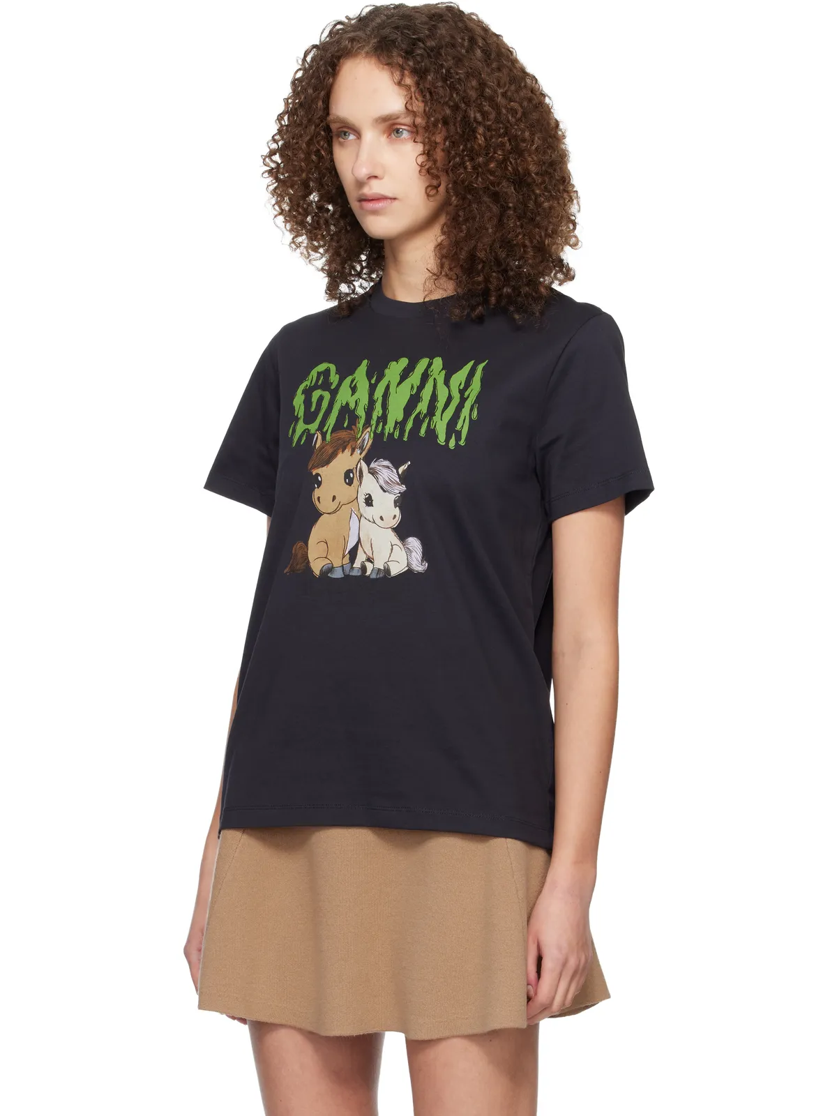 Ganni グラフィック コットン Tシャツ - 画像4