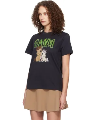 Ganni グラフィック コットン Tシャツ - サムネイル4
