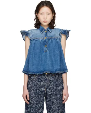 Ganni ラッフル デニム トップス - サムネイル1