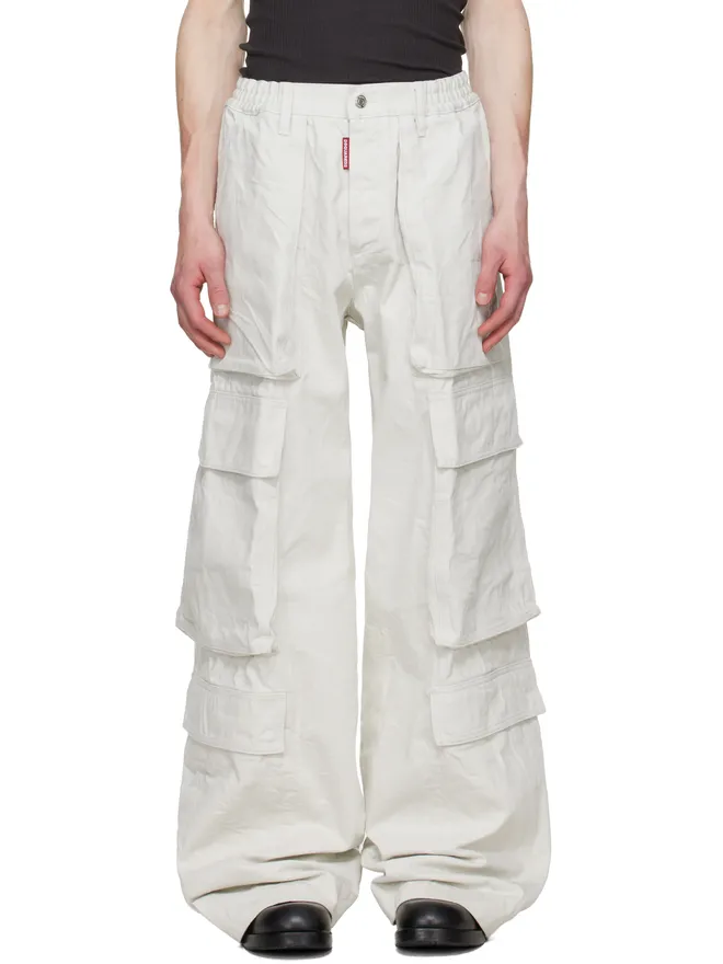 Dsquared2 Dsquared2 オフホワイト Utility Big カーゴパンツの商品画像