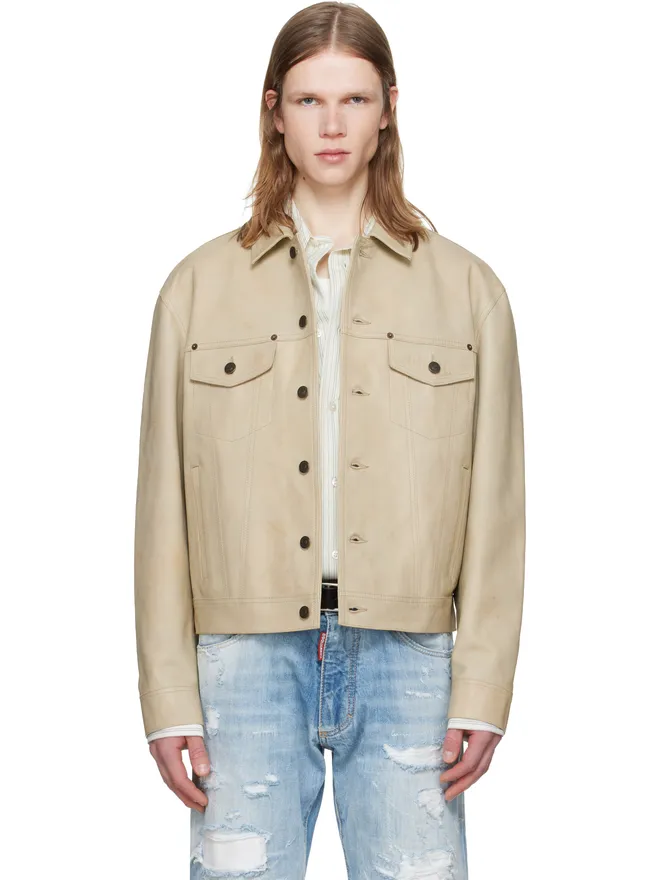Dsquared2 Dsquared2 レザー ジーンジャケットの商品画像