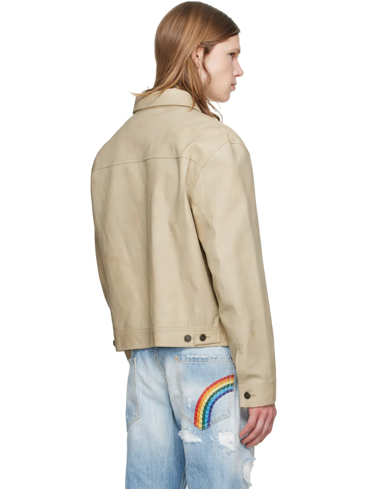 Dsquared2 レザー ジーンジャケット - 画像3