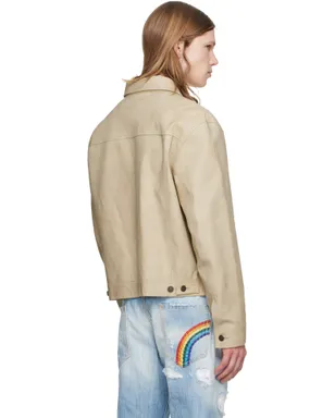 Dsquared2 レザー ジーンジャケット - サムネイル3