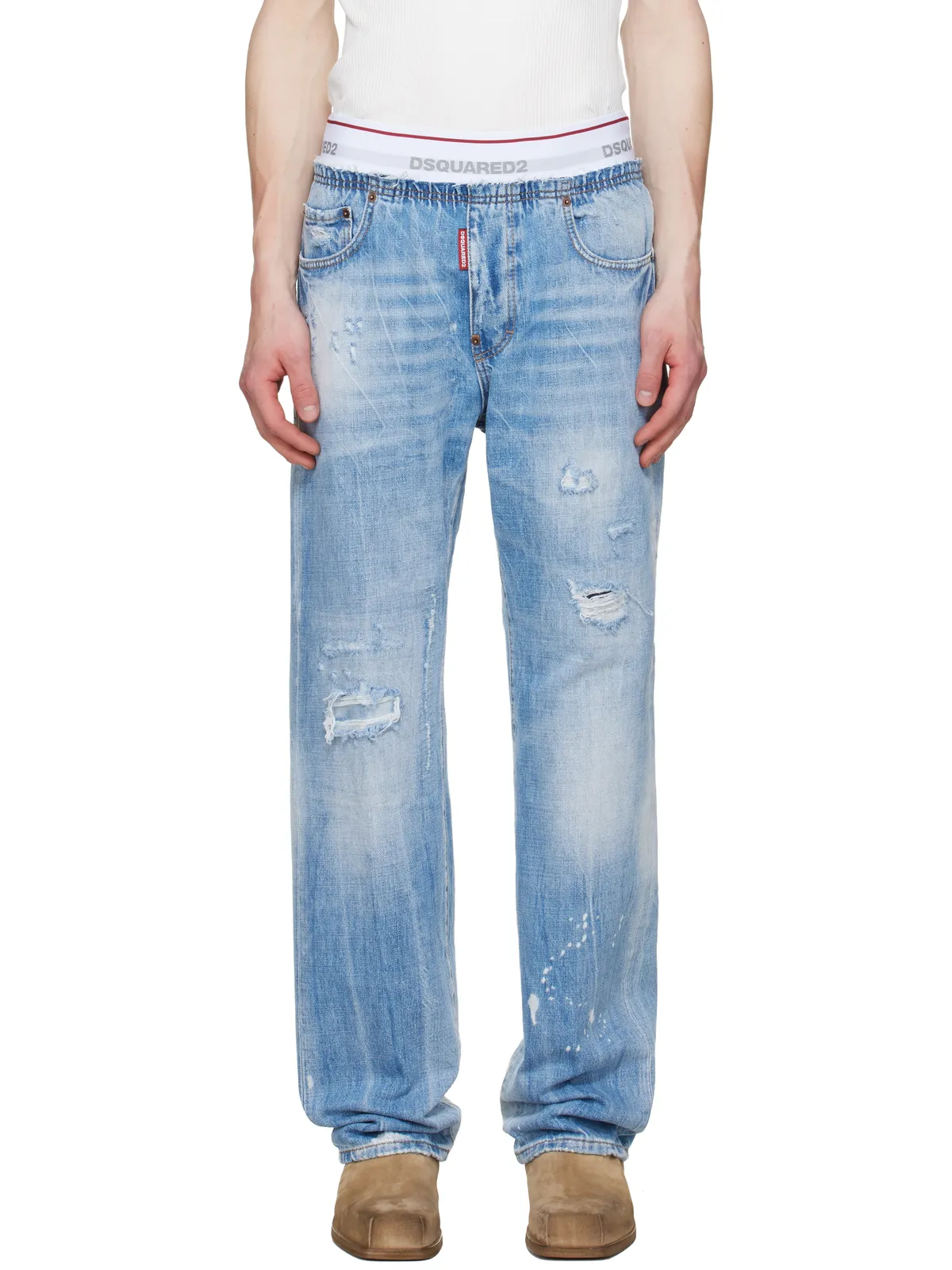 Dsquared2 ライトウォッシュ ジョガー ジーンズ - 画像1