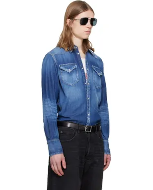 Dsquared2 Perfecto Wash Classic ウエスタン デニムシャツ - サムネイル2