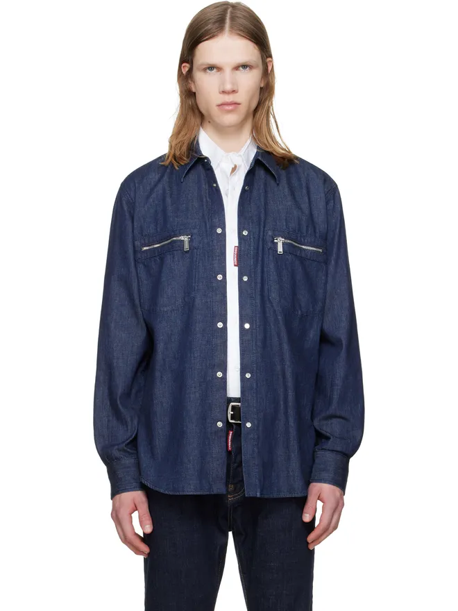 Dsquared2 Dsquared2 Wet & Dry Wash デニム バイカー シャツの商品画像