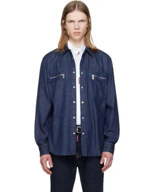 Dsquared2 Wet & Dry Wash デニム バイカー シャツ - サムネイル1