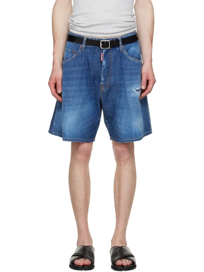 Dsquared2 Dsquared2 ミディアムウォッシュ デニム ボクサー ショートパンツの商品画像