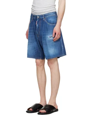 Dsquared2 ミディアムウォッシュ デニム ボクサー ショートパンツ - サムネイル4