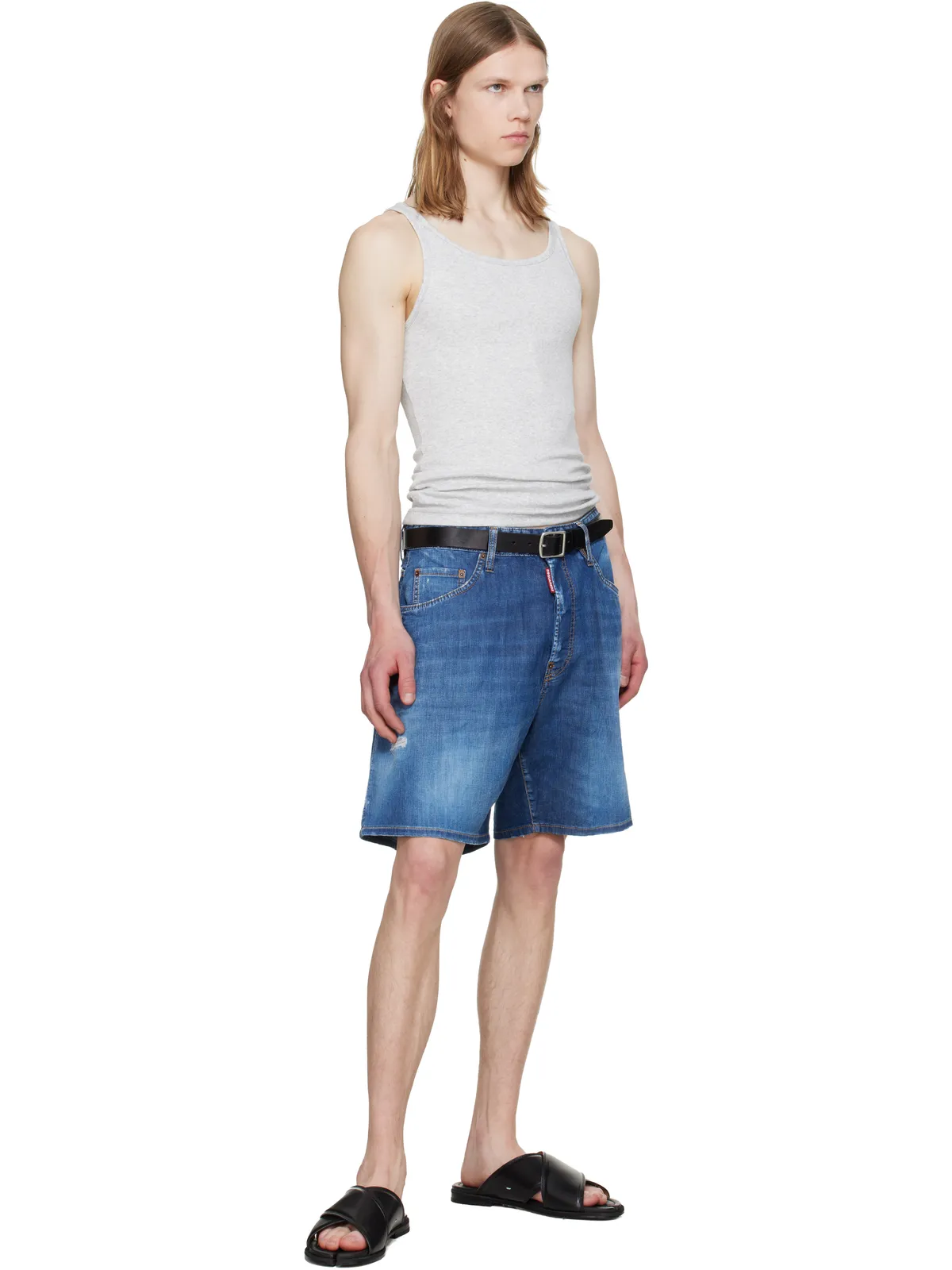 Dsquared2 ミディアムウォッシュ デニム ボクサー ショートパンツ - 画像5