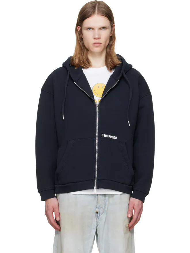 Dsquared2 Dsquared2 Dsquared2 Logo Boyfriend Fit ジップフーディの商品画像