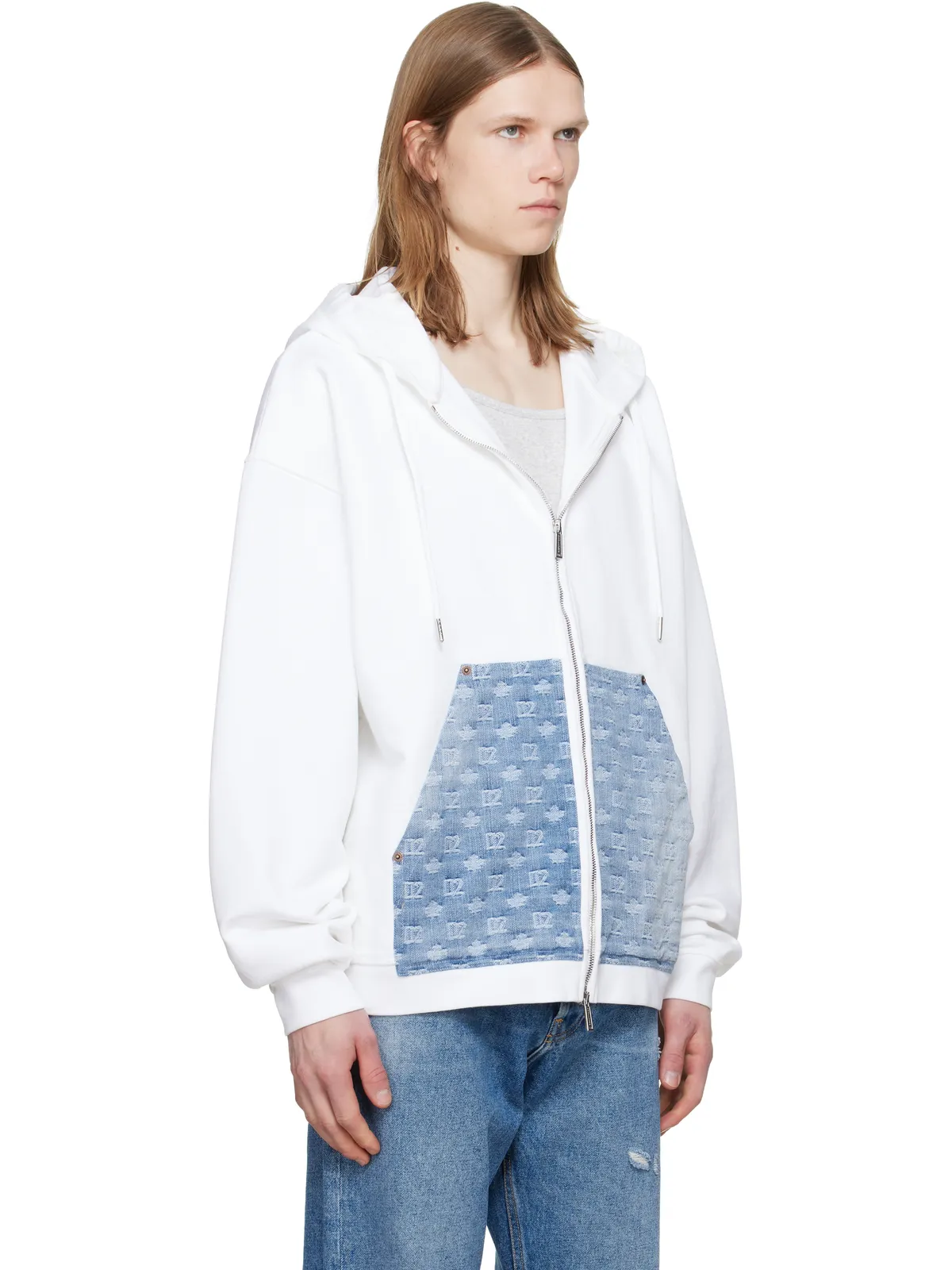 Dsquared2 Denim Mix Relax Zipped Fit フーディ - 画像2