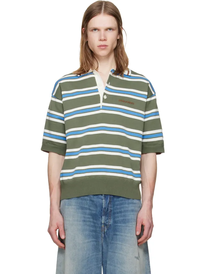 Dsquared2 Dsquared2 ボーダー ニットポロシャツの商品画像