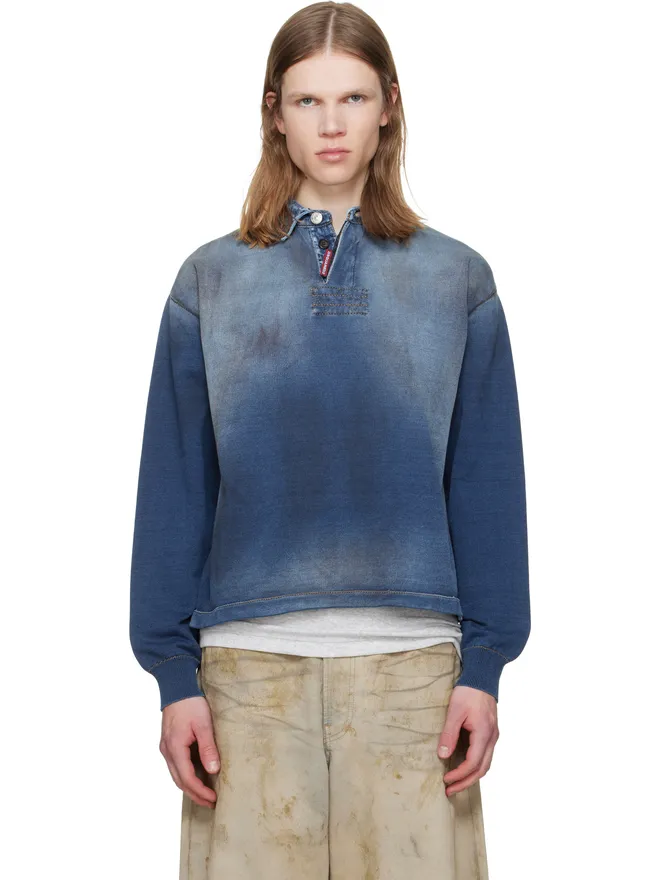 Dsquared2 Dsquared2 Denim Effect Knit 長袖 ポロシャツの商品画像