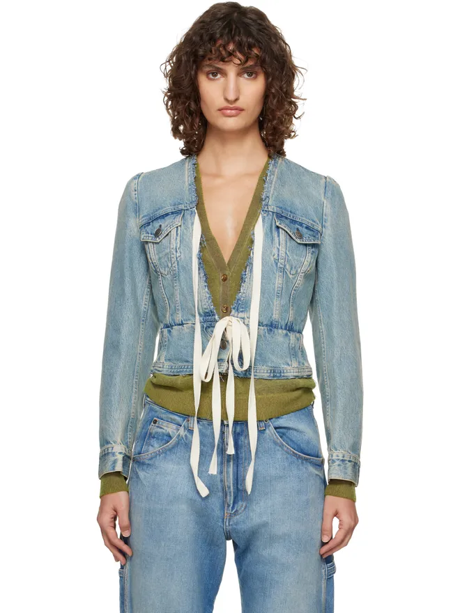 Maison Margiela Maison Margiela Vネック デニムジャケットの商品画像