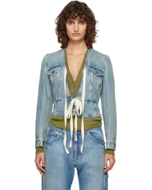 Maison Margiela Vネック デニムジャケット - サムネイル1