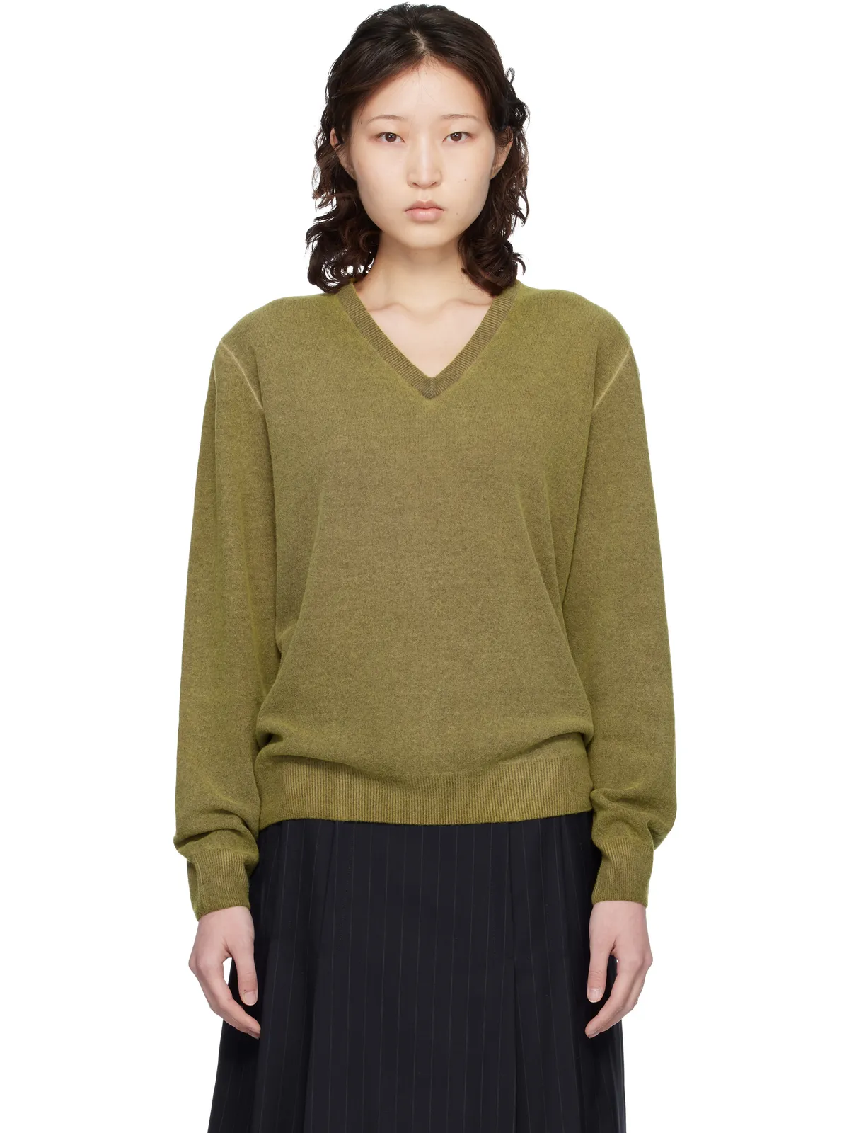 Maison Margiela バージンウール Vネックセーター - 画像1