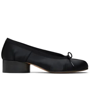 Maison Margiela ブラック Tabi Ballerina サテン ヒール - サムネイル1