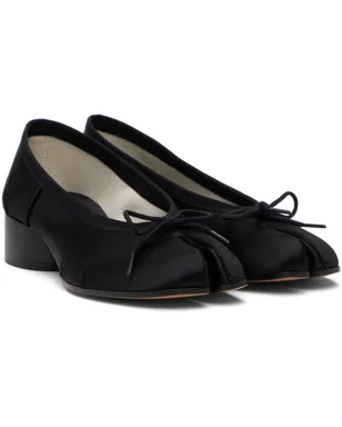 Maison Margiela ブラック Tabi Ballerina サテン ヒール - サムネイル4