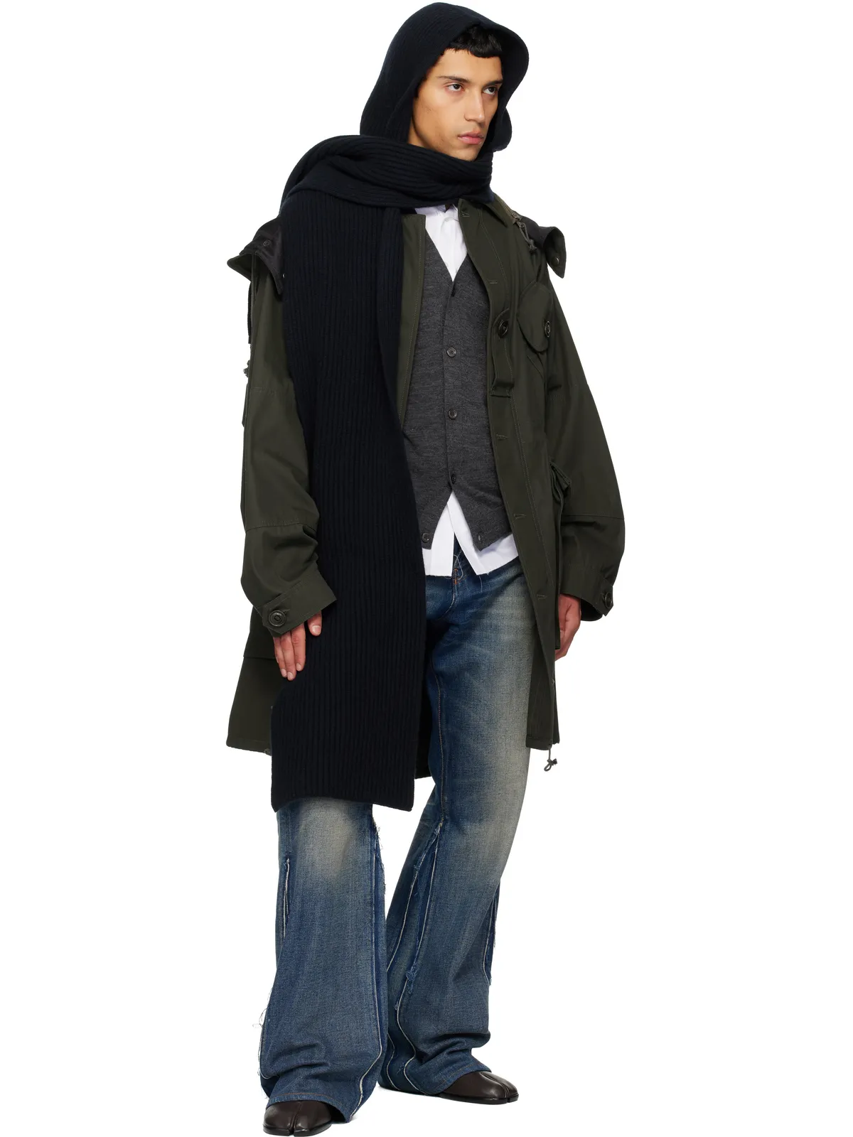Maison Margiela ウール フード付きマフラー - 画像3