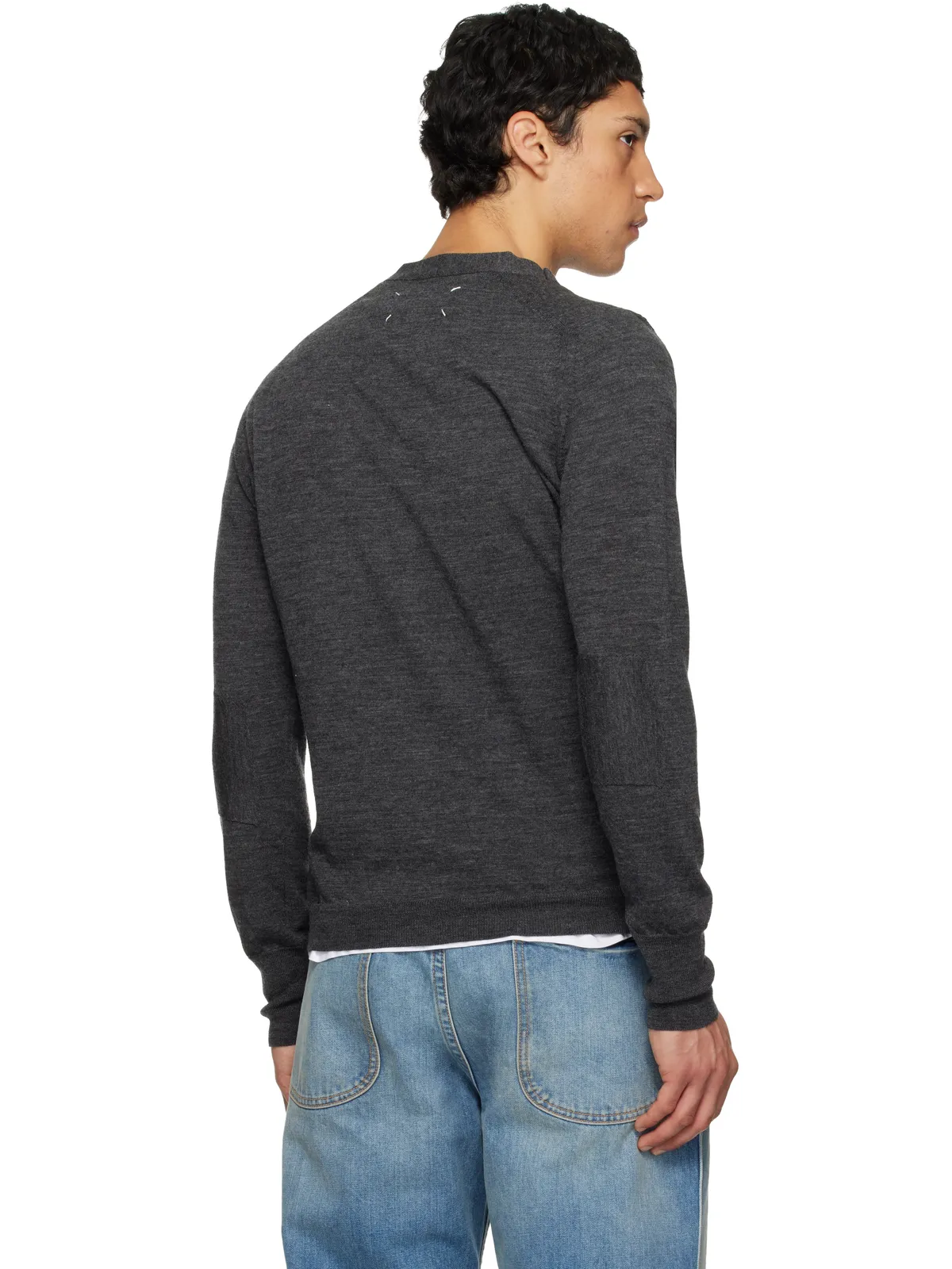 Maison Margiela ウールブレンド Vネックカーディガン - 画像3