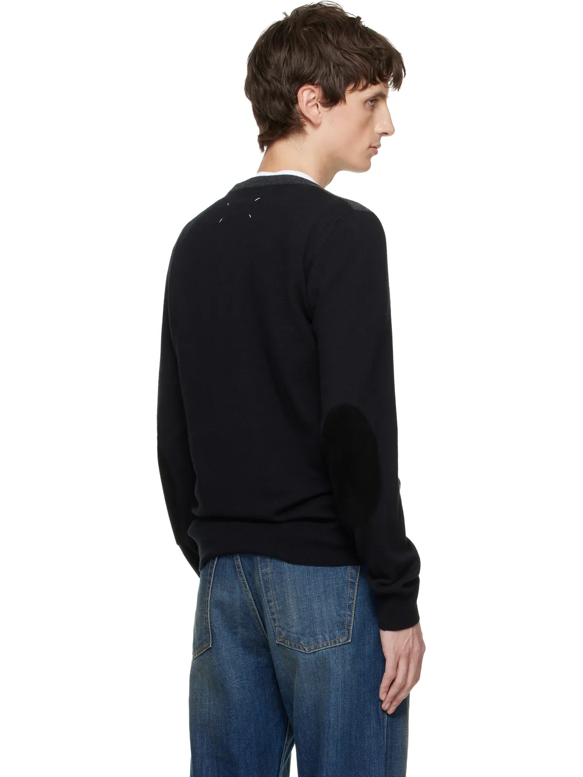 Maison Margiela ツートーン ウール セーター - 画像3
