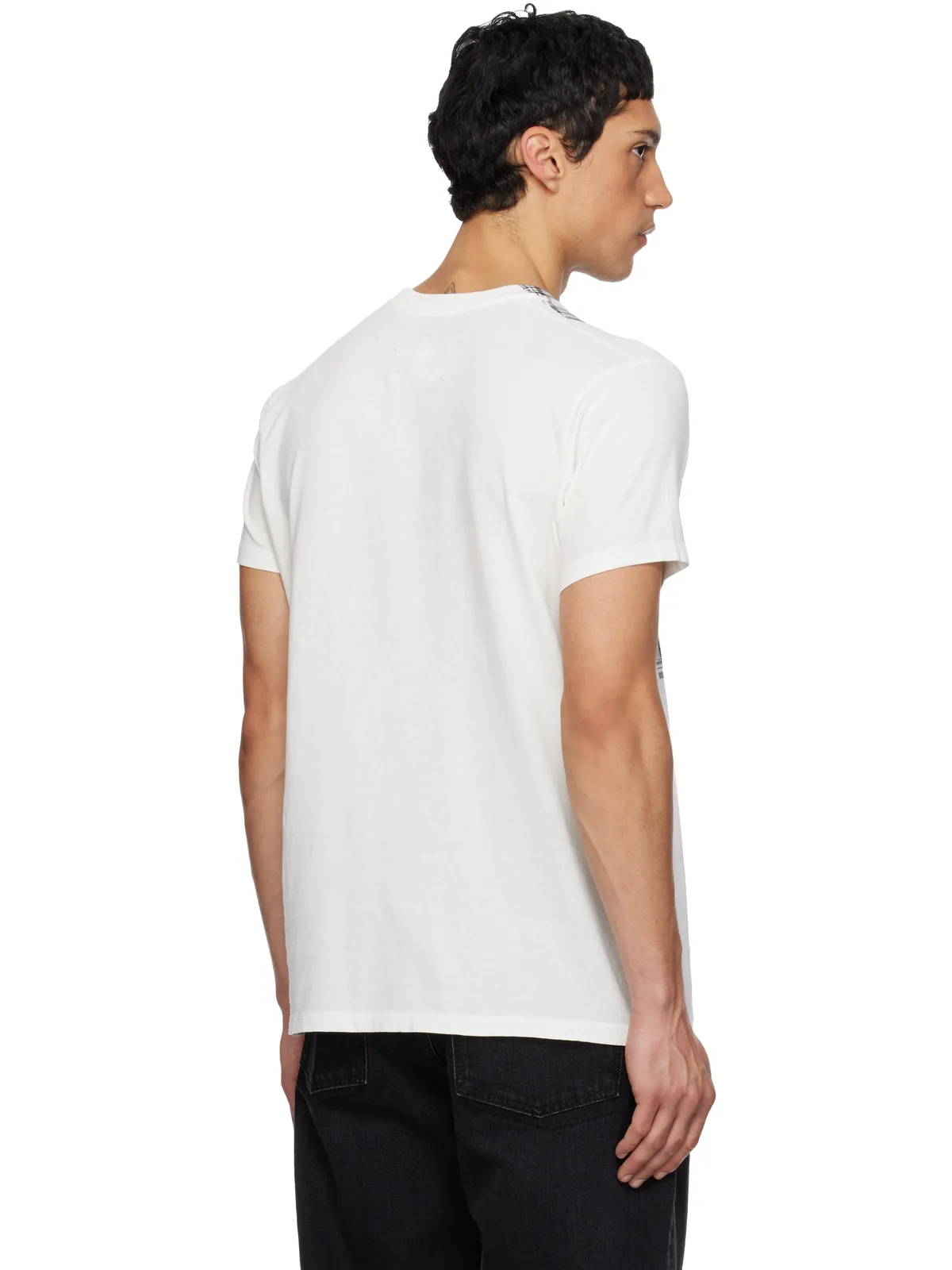 Maison Margiela チェック パネル コットン Tシャツ - 画像3