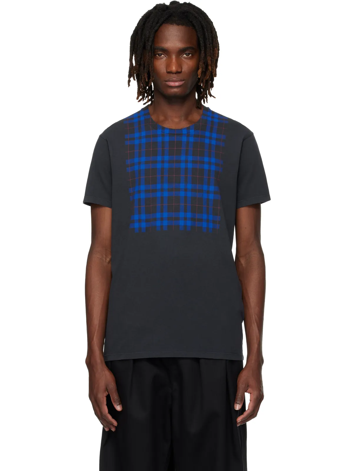 Maison Margiela コットン チェックパネル Tシャツ - 画像1