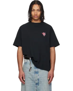 Maison Margiela 'Floral MM' エンブロイダリー コットン Tシャツ - サムネイル1