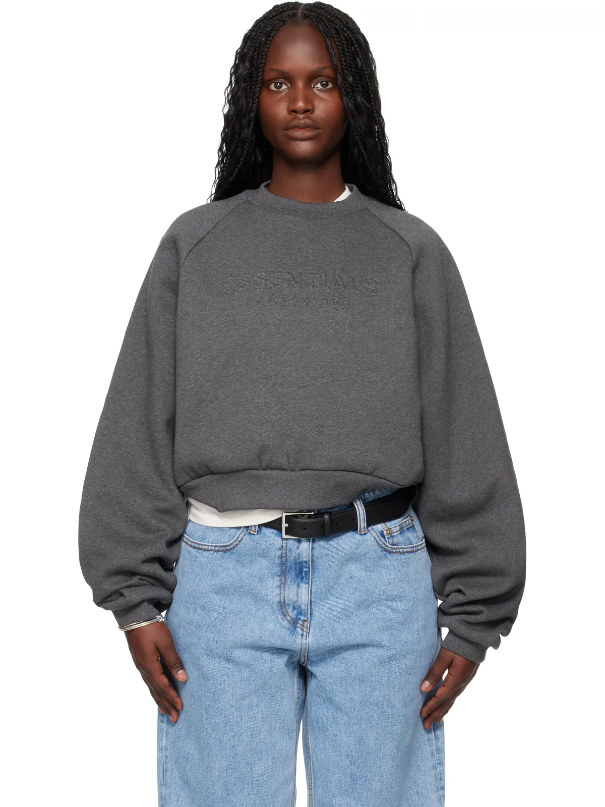 Fear of God ESSENTIALS Holiday Embossed 90s ラグラン クルーネック スウェットシャツ - 画像1