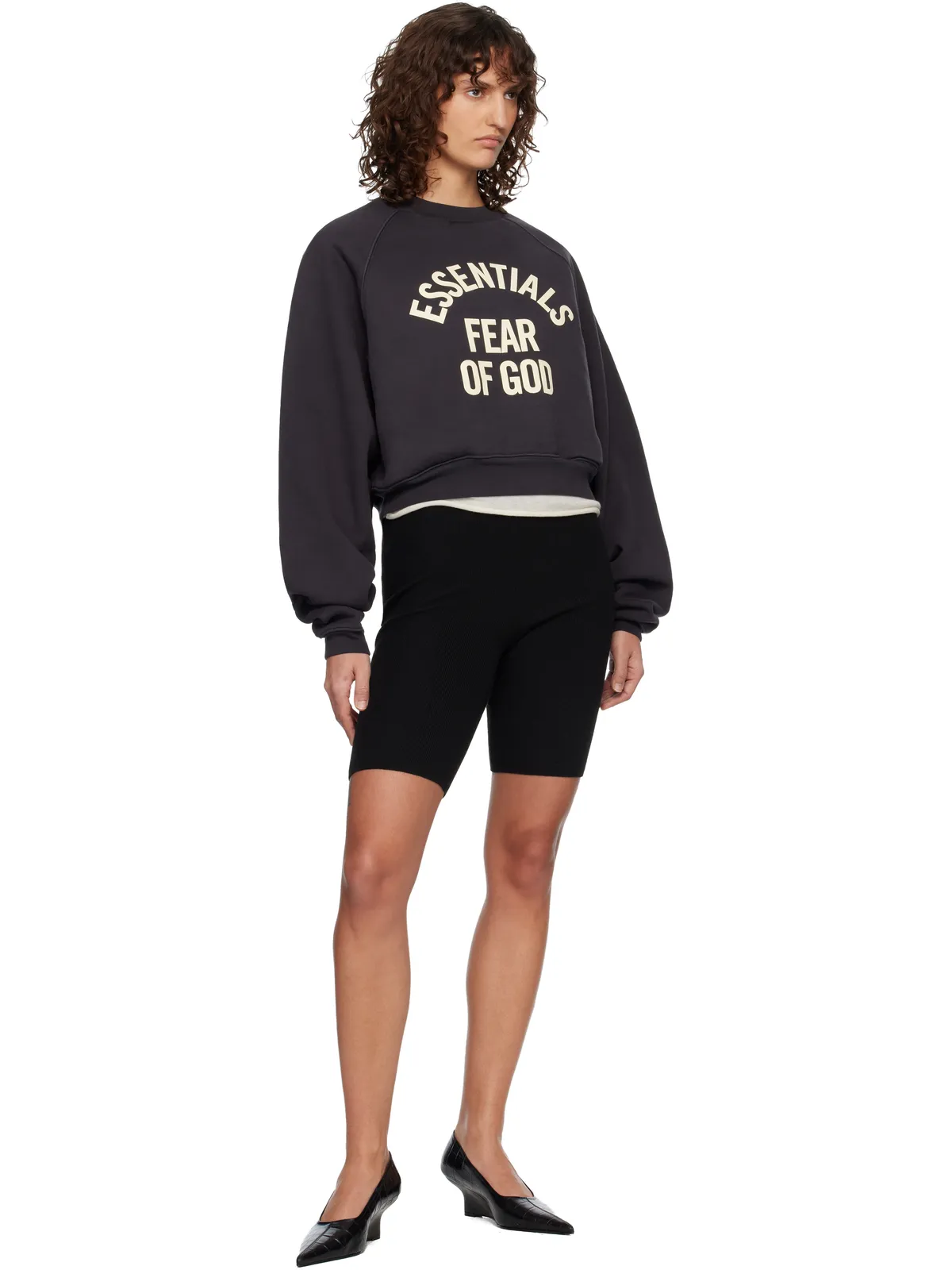 Fear of God ESSENTIALS Campus 90's Cropped Raglan スウェットシャツ - 画像4
