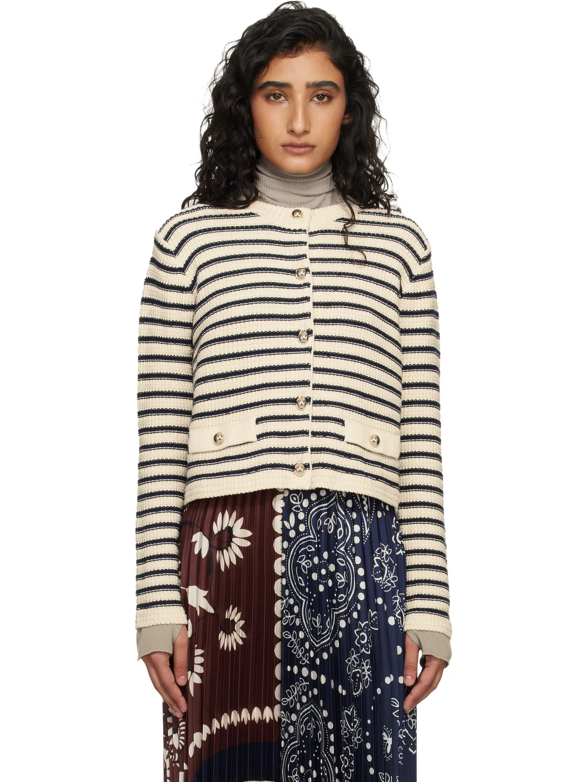 Weekend Max Mara ボーダー カーディガン - 画像1