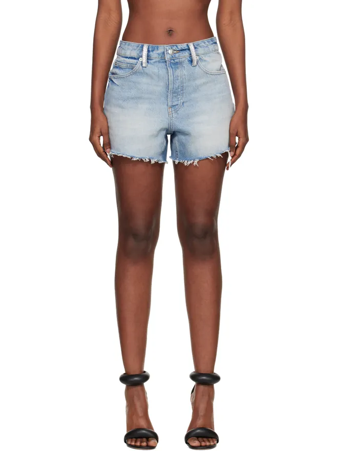 Alexander Wang Alexander Wang Crystal Hotfix デニム リラックスフィット ショートパンツの商品画像