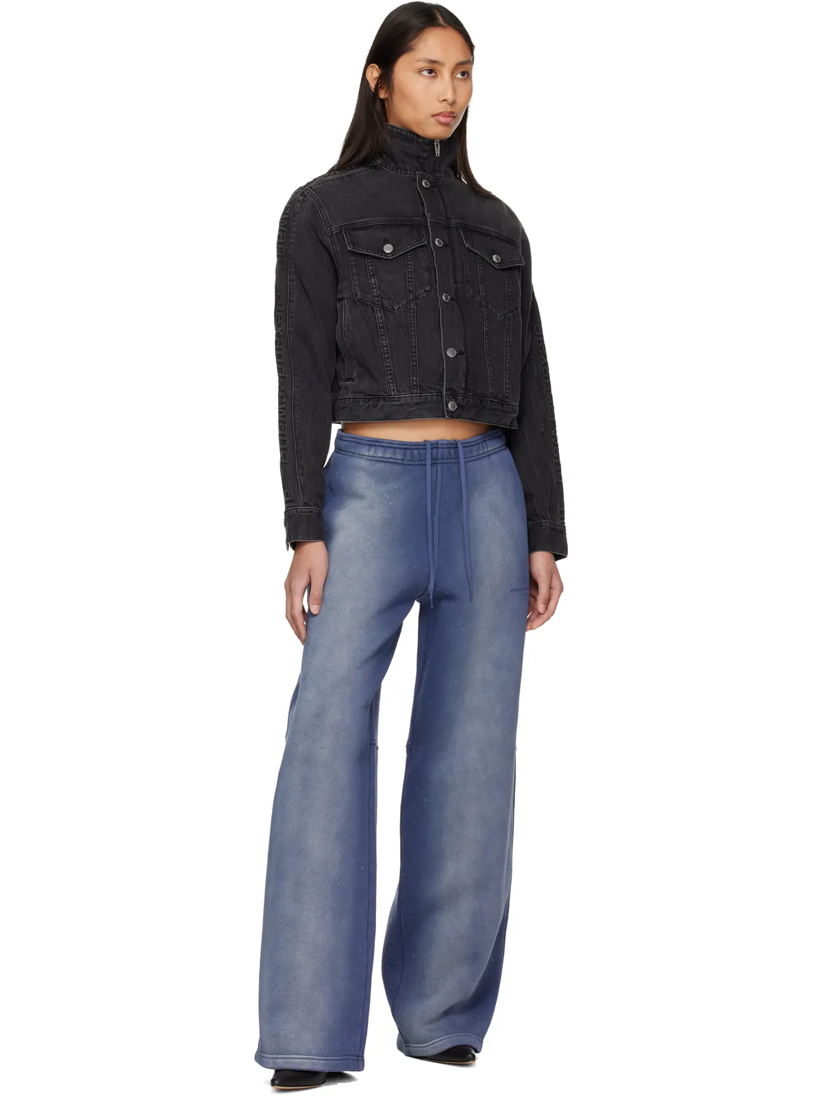 Alexander Wang Allover Hotfix ミッドライズ スウェットパンツ - 画像4