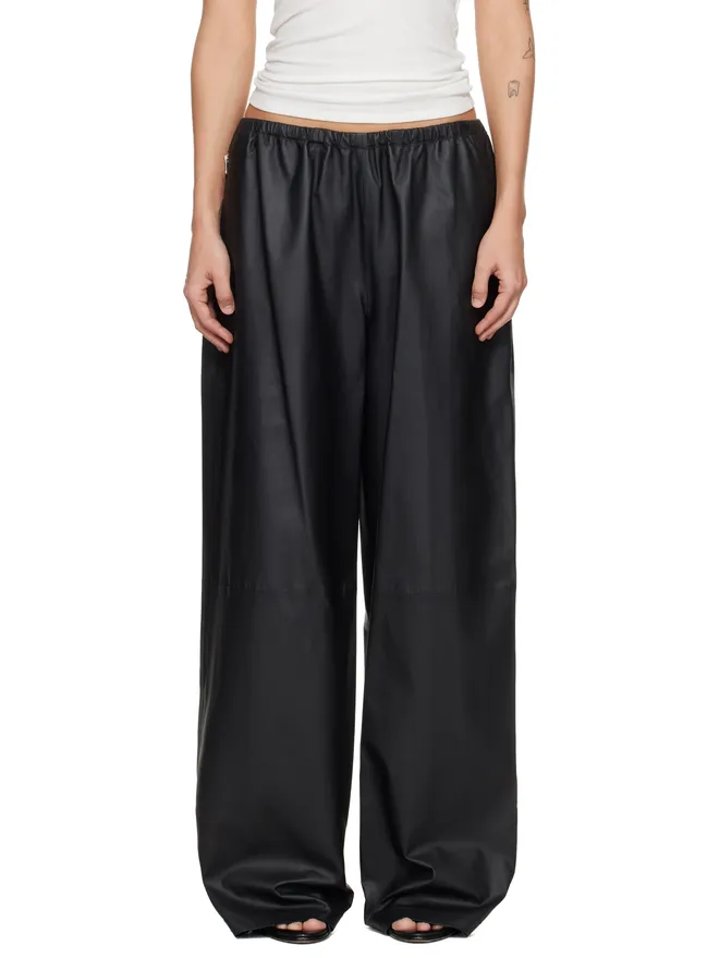 Alexander Wang Alexander Wang Paper レザー ミッドライズ トラックパンツの商品画像