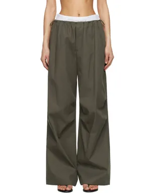 Alexander Wang ロゴ エラスティック ミッドライズ トラウザーズ - サムネイル1