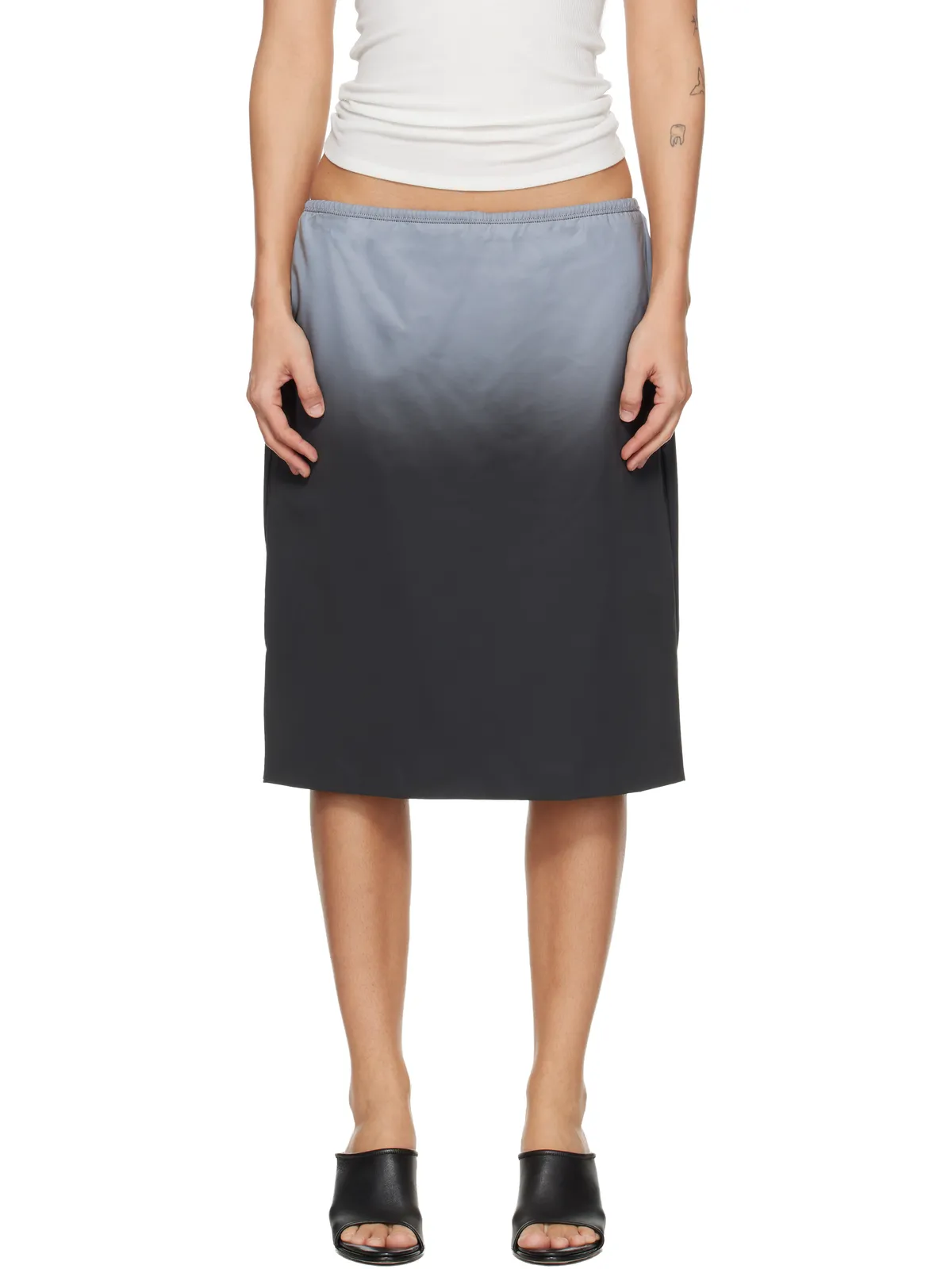 Alexander Wang リフレクティブ ミッドライズ ミディアムスカート - 画像1