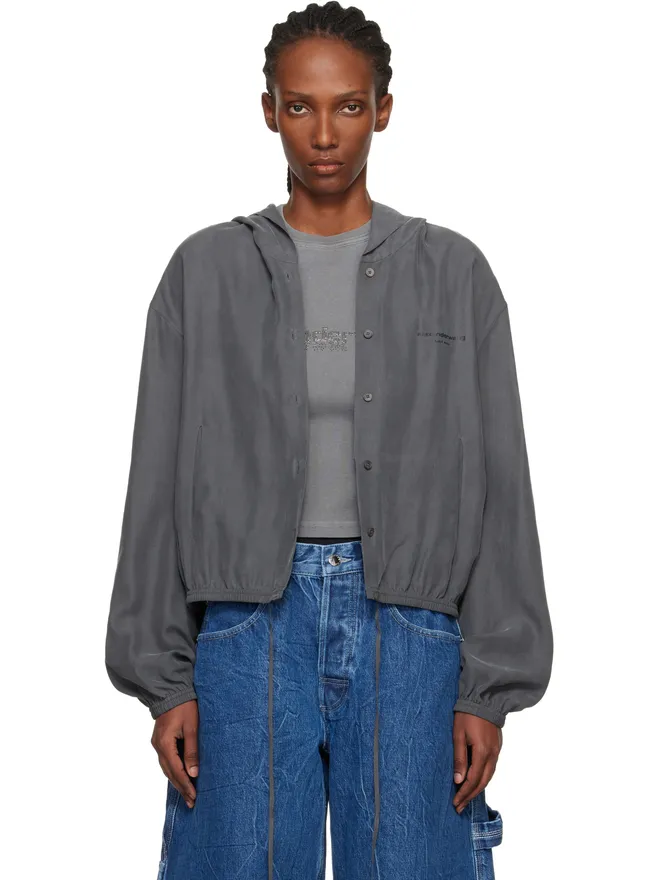 Alexander Wang Alexander Wang クロップド シルク フーディの商品画像