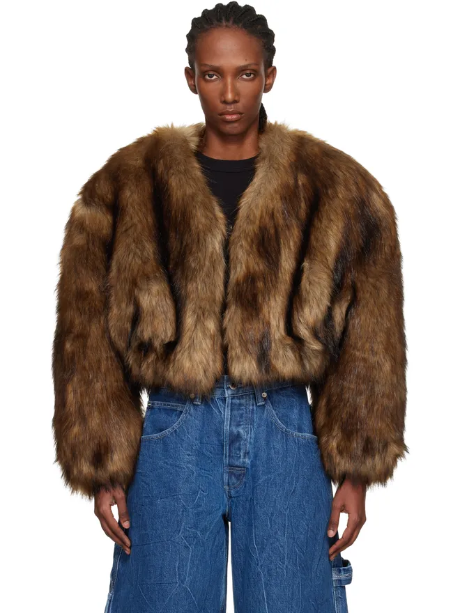 Alexander Wang Alexander Wang クロップド フェイクファー ジャケットの商品画像