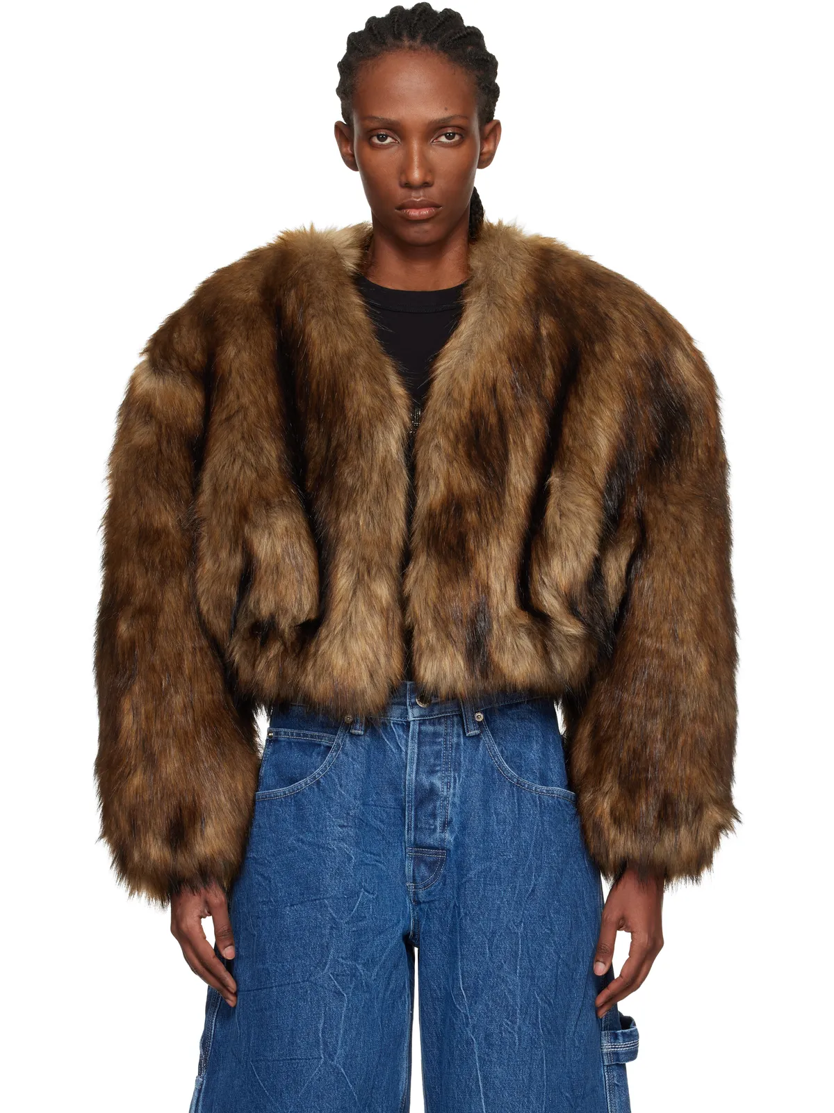 Alexander Wang クロップド フェイクファー ジャケット - 画像1