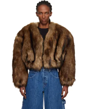 Alexander Wang クロップド フェイクファー ジャケット - サムネイル1